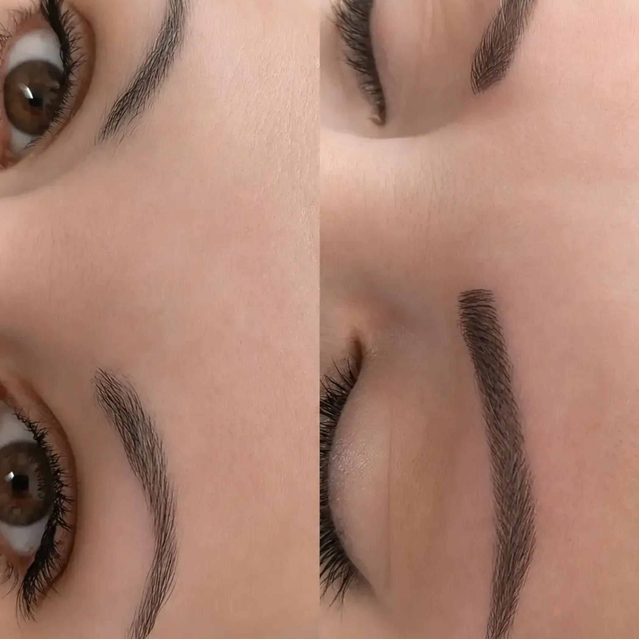 close-up of healed eyebrow tattoo