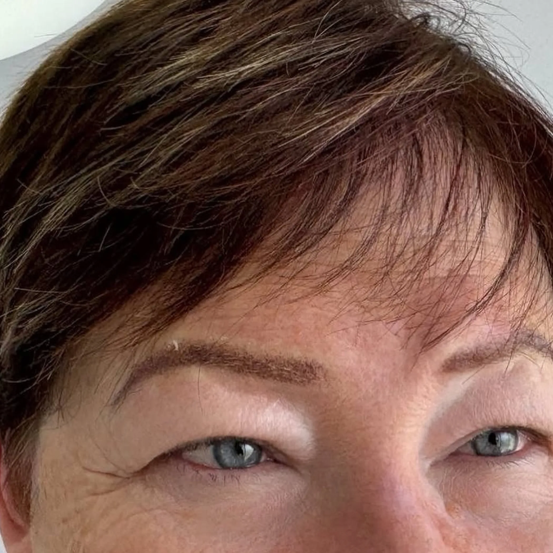 close-up of healed eyebrow tattoo
